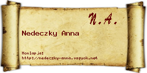 Nedeczky Anna névjegykártya